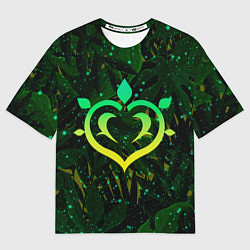 Футболка оверсайз женская Дендро стихия Геншин импакт, цвет: 3D-принт
