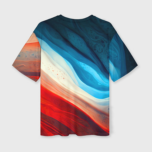 Женская футболка оверсайз Неоновые яркие волны / 3D-принт – фото 2