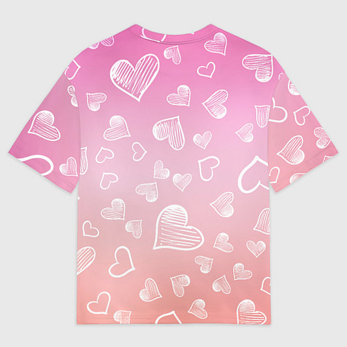 Женская футболка оверсайз Свинка с большими ушами и с бабочкой / 3D-принт – фото 2