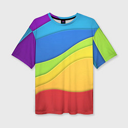 Футболка оверсайз женская Семь цветов радуги, цвет: 3D-принт
