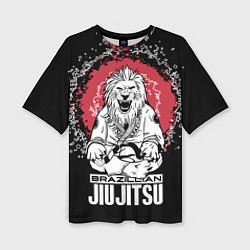 Женская футболка оверсайз Jiu-Jitsu red sun Brazil