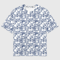 Футболка оверсайз женская Череп с трещиной, цвет: 3D-принт