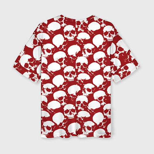 Женская футболка оверсайз Череп и кровь / 3D-принт – фото 2