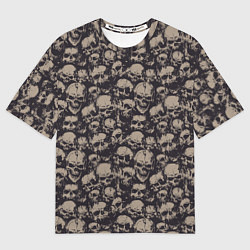 Футболка оверсайз женская Череп и брызги, цвет: 3D-принт