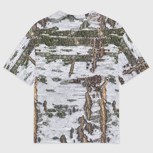 Женская футболка оверсайз Российский медведь на фоне берёзы / 3D-принт – фото 2