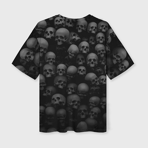 Женская футболка оверсайз Композиция из черепов - Dark / 3D-принт – фото 2