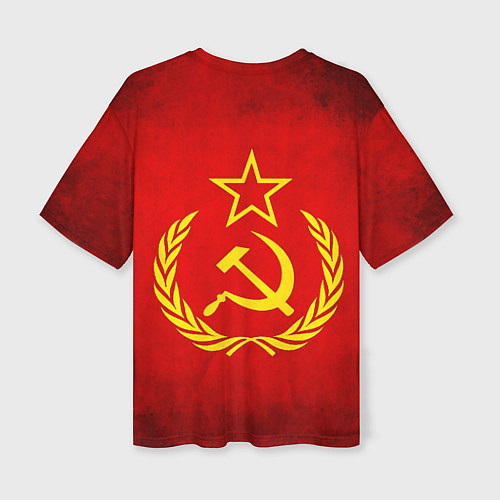 Женская футболка оверсайз СССР - старый флаг / 3D-принт – фото 2