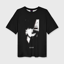 Женская футболка оверсайз Tokyo Ghoul Kaneki Ken glitch