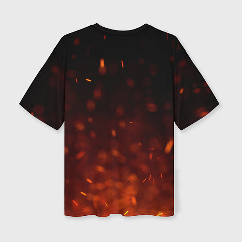 Женская футболка оверсайз Кулак в огне / 3D-принт – фото 2