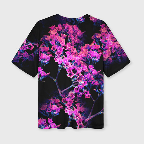 Женская футболка оверсайз Цветочки арт / 3D-принт – фото 2