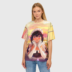 Футболка оверсайз женская Моя новая горничная очень подозрительна, цвет: 3D-принт — фото 2