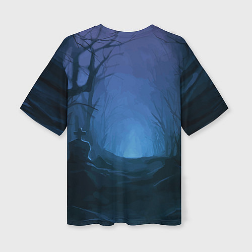 Женская футболка оверсайз Ведьма-малолетка с котами - Halloween / 3D-принт – фото 2