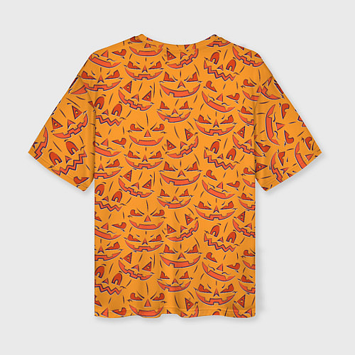 Женская футболка оверсайз Halloween Pumpkin Pattern / 3D-принт – фото 2