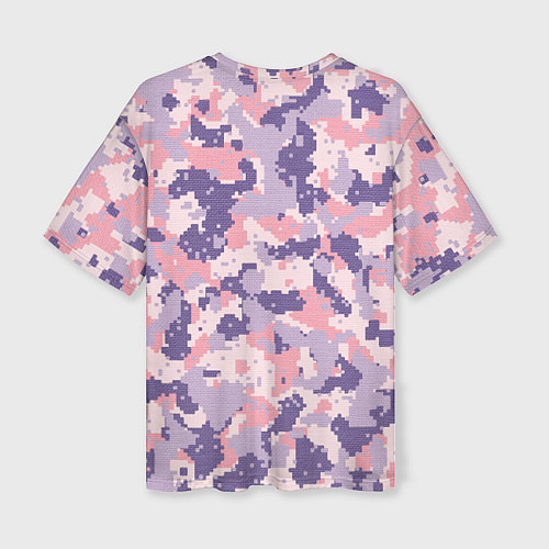 Женская футболка оверсайз Цифровой камуфляж - сине-фиолетовый / 3D-принт – фото 2