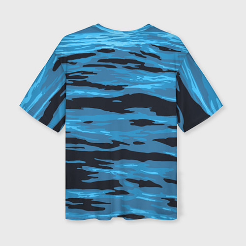 Женская футболка оверсайз Волны Камуфляж / 3D-принт – фото 2