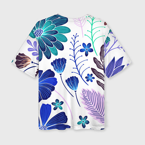 Женская футболка оверсайз Графичная растительная композиция / 3D-принт – фото 2