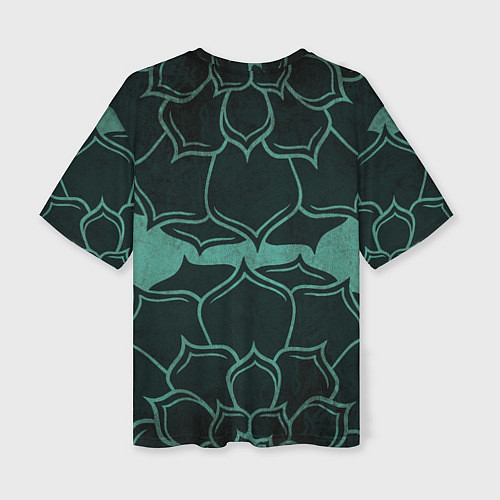 Женская футболка оверсайз Абстрактный цветочный узор / 3D-принт – фото 2