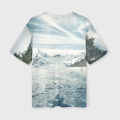 Женская футболка оверсайз Крутая бэха в горах / 3D-принт – фото 2