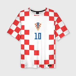Футболка оверсайз женская Модрич Сборная Хорватии форма к чемпионату мира 20, цвет: 3D-принт