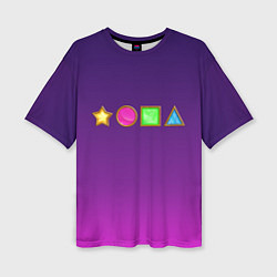 Женская футболка оверсайз Жопа геометрическими фигурами