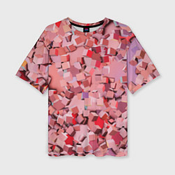 Женская футболка оверсайз Розовые кубы
