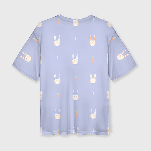 Женская футболка оверсайз Кролики с морковкой / 3D-принт – фото 2