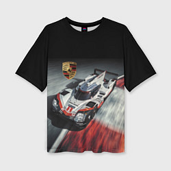Женская футболка оверсайз Porsche - racing team - motorsport