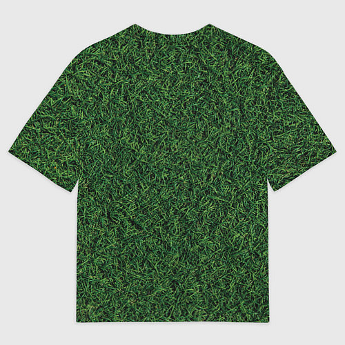 Женская футболка оверсайз Зеленая камуфляжная трава / 3D-принт – фото 2