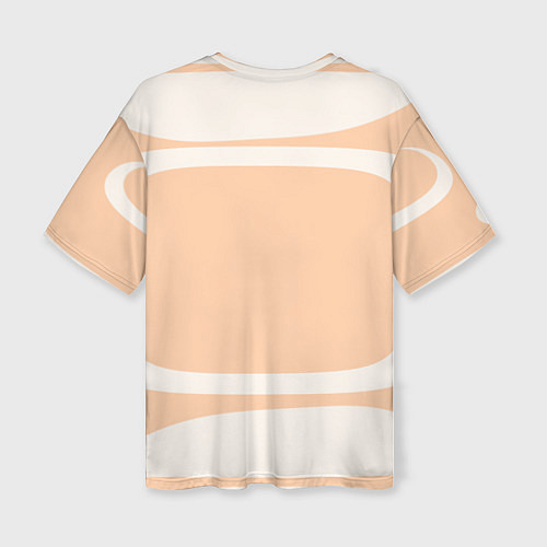 Женская футболка оверсайз Цветы на кремовом фоне / 3D-принт – фото 2