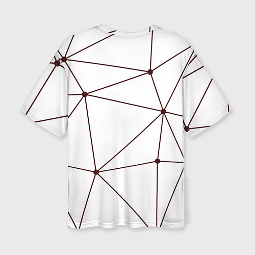 Женская футболка оверсайз Геометрические линии на белом фоне / 3D-принт – фото 2