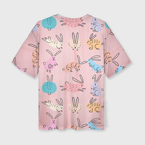 Женская футболка оверсайз Много кроликов / 3D-принт – фото 2
