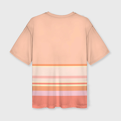 Женская футболка оверсайз Нежный персиковый розовый / 3D-принт – фото 2