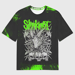 Футболка оверсайз женская Slipknot green logo, цвет: 3D-принт