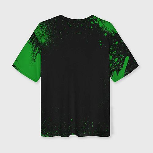 Женская футболка оверсайз Slipknot green satan / 3D-принт – фото 2