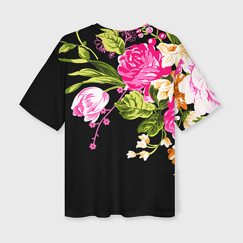 Женская футболка оверсайз Букет цветов / 3D-принт – фото 2
