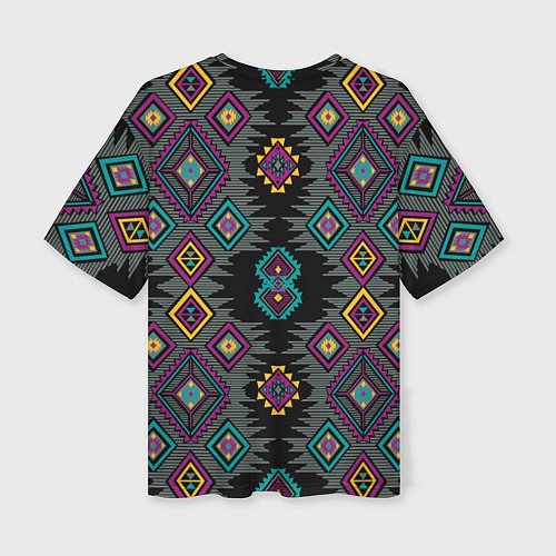 Женская футболка оверсайз Орнамент ацтеков - текстура / 3D-принт – фото 2