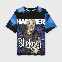 Женская футболка оверсайз Slipknot hammer blue