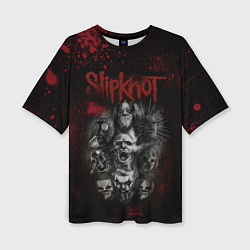 Женская футболка оверсайз Slipknot dark red