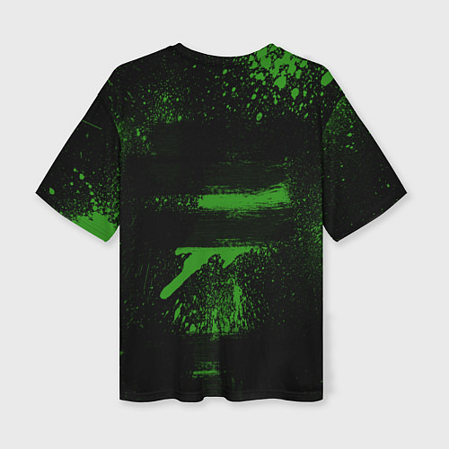 Женская футболка оверсайз Slipknot green / 3D-принт – фото 2