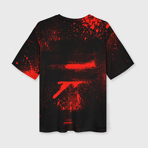 Женская футболка оверсайз Slipknot - красный козел / 3D-принт – фото 2