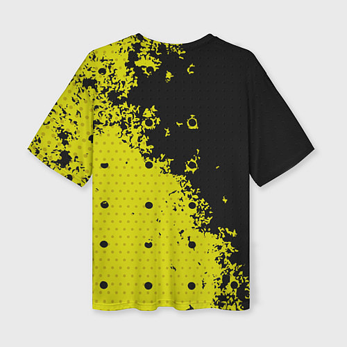 Женская футболка оверсайз Black & Yellow / 3D-принт – фото 2