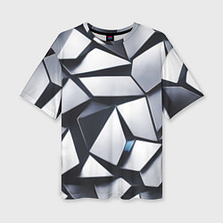 Женская футболка оверсайз Объемные кристаллы - паттерн