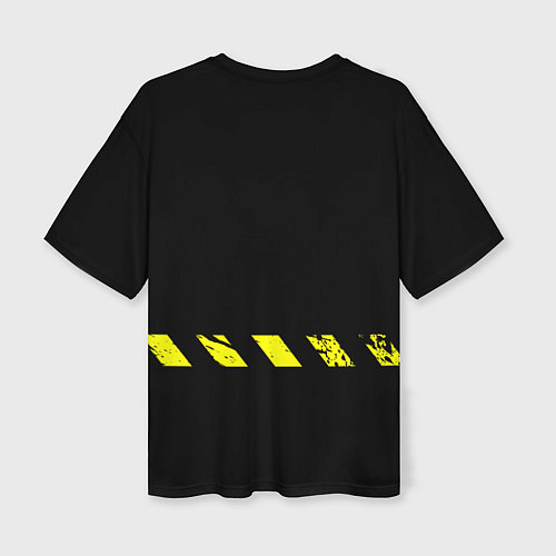 Женская футболка оверсайз CAUTION - Осторожно опасность / 3D-принт – фото 2