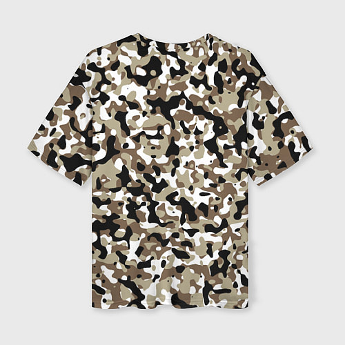Женская футболка оверсайз Камуфляж зимний лес - мелкий / 3D-принт – фото 2