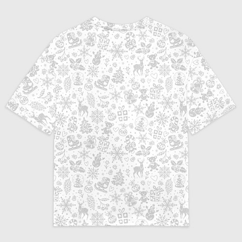 Женская футболка оверсайз Rabbit with cookies, merry Christmas / 3D-принт – фото 2