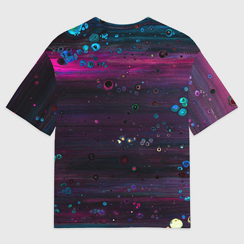 Женская футболка оверсайз Фиолетовые абстрактные волны и камни / 3D-принт – фото 2