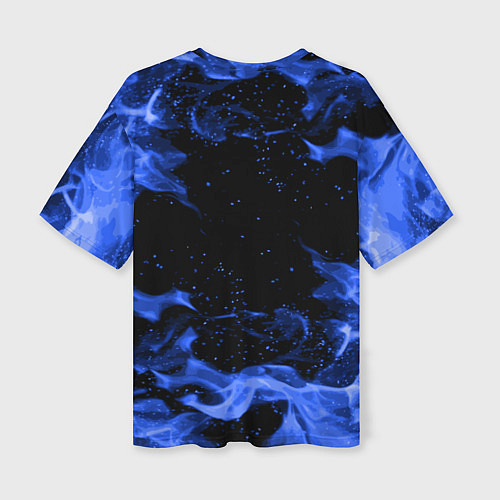 Женская футболка оверсайз Роблокс: Синий огонь / 3D-принт – фото 2