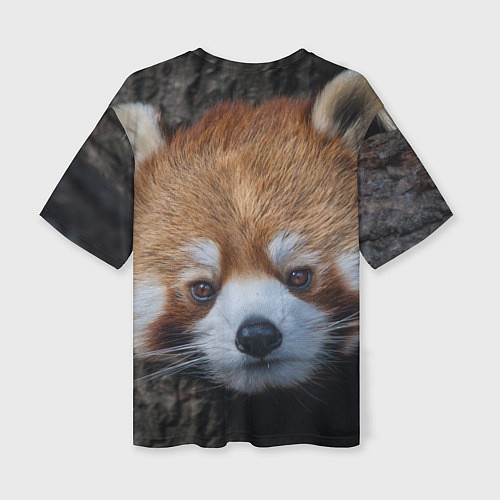 Женская футболка оверсайз Крaсная панда / 3D-принт – фото 2