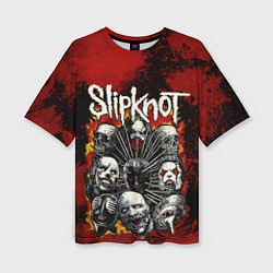 Футболка оверсайз женская Slipknot rock, цвет: 3D-принт