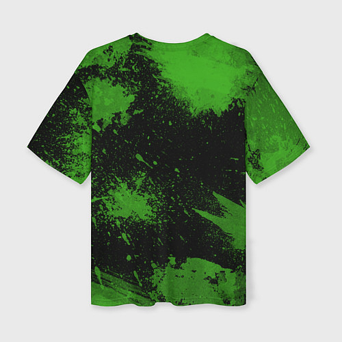 Женская футболка оверсайз Slipknot green abstract / 3D-принт – фото 2